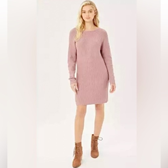 New! Twist ribbed knotted V-neck sweater dress - Picture 4 of 6
